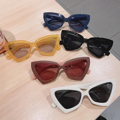 Fashion Cat Eye Sunglasses Trendy Women UV Protection Luxury Irregular Frame Travel Sun Glasses Female Eyewear