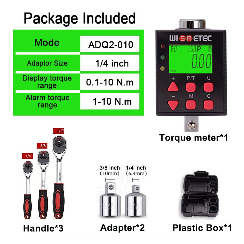 

Специальный высокоточный цифровой измеритель крутящего момента с высоким крутящим моментом 0,1-1500 Н.м. Динамометрический ключ с адаптером для ручки. Тестовый крутящий момент.