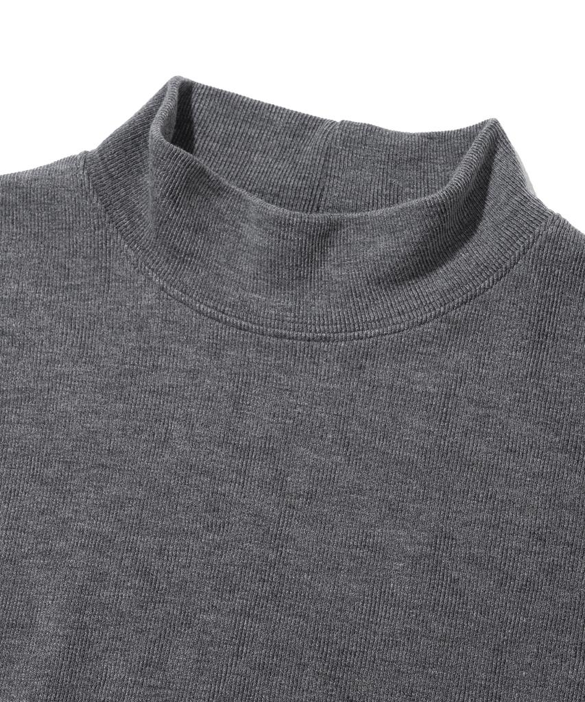 KNITTED Half Turtleneck Long Sleeve Knit Charcoal