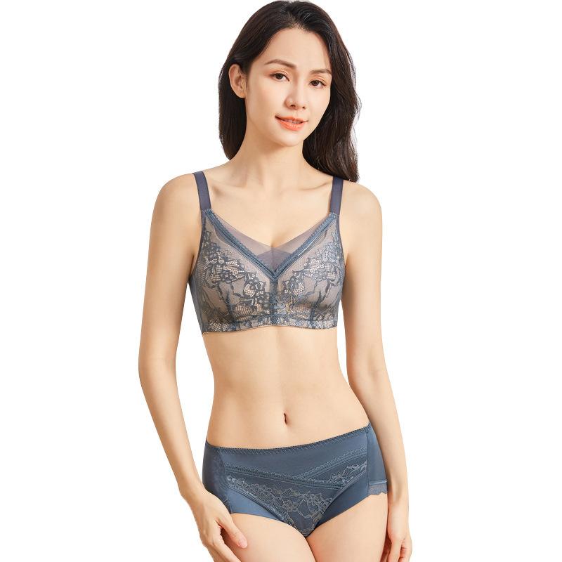 New Mesh Bra, Sexy Underwear, Big Breasts Show Small, Gather Large Size Breathable Panties, Bra.