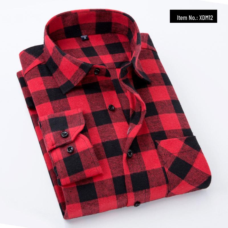 

Brushed Short-Sleeve Plaid Shirt: Fashionable Youth Casual Wear for Men - Autumn Trend XXXXL