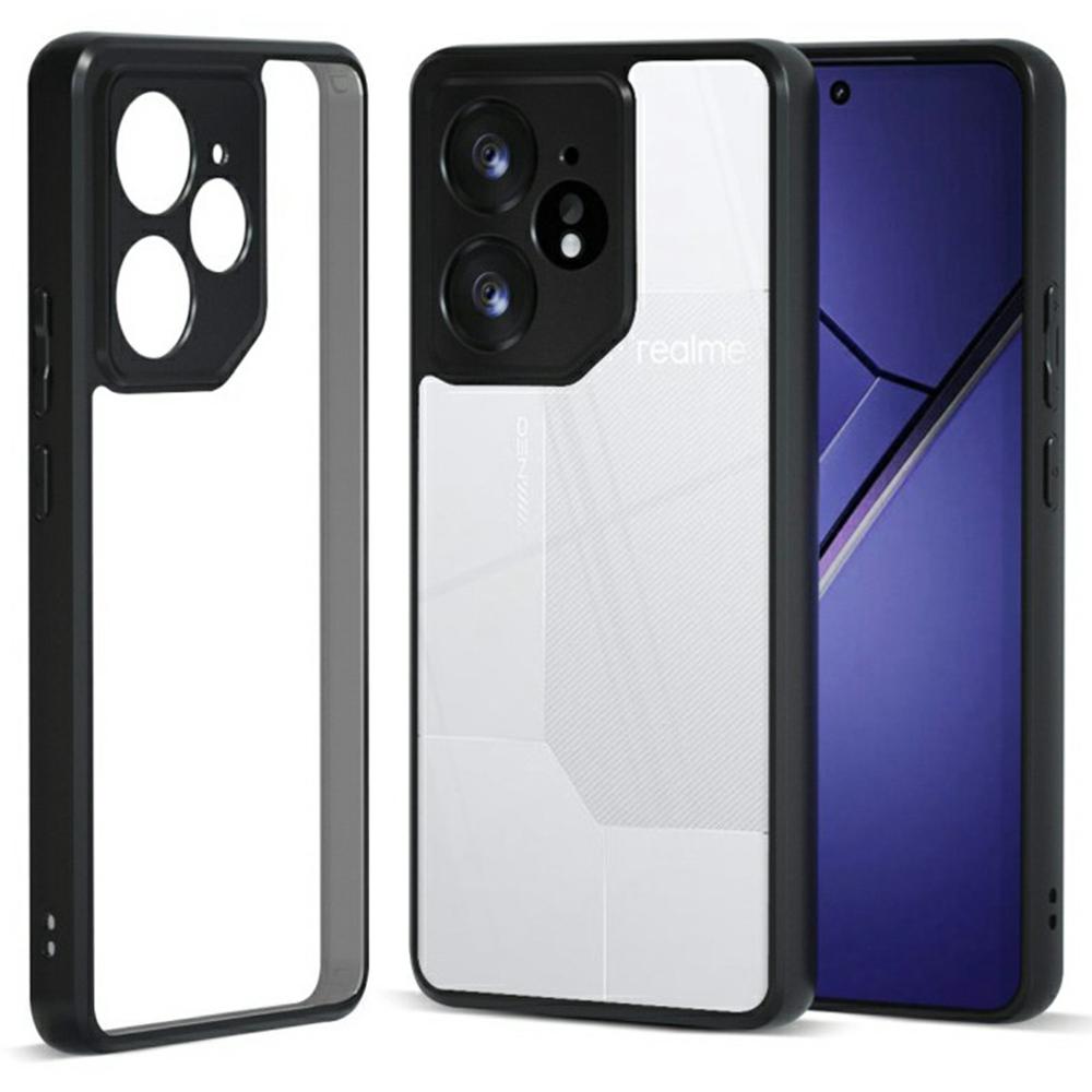 

IBMRS For Realme Neo7 5G Case TPU+PC Heavy Duty Shockproof Phone Cover Transparent Black