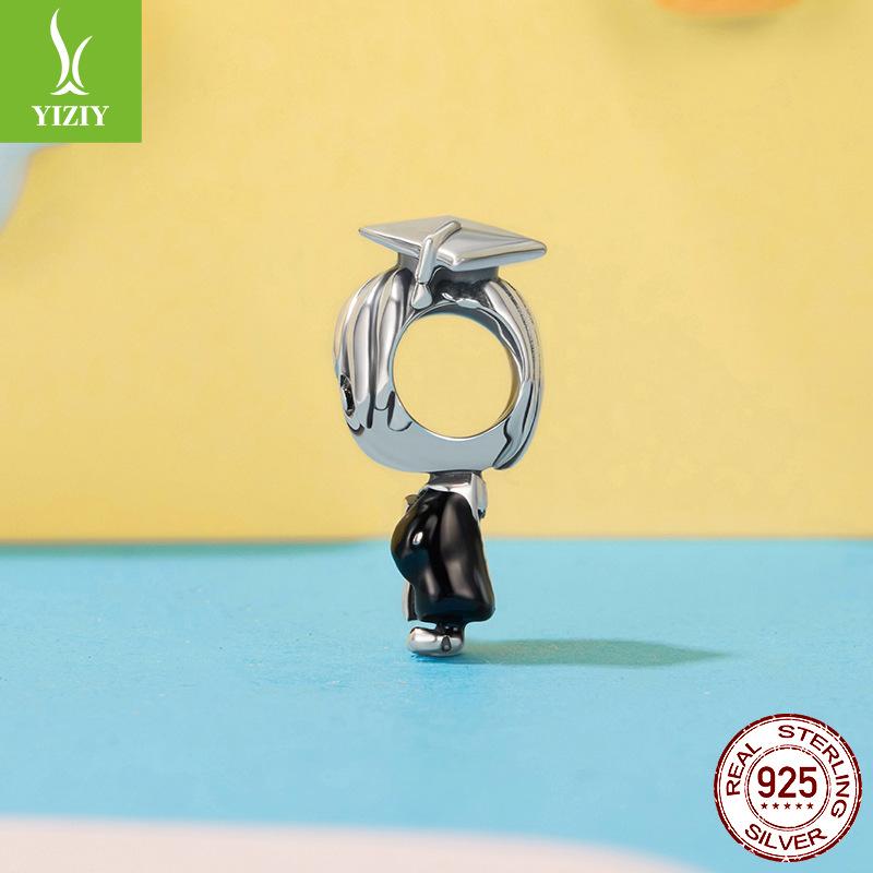 Graduation Season Boy Diy Beaded Accessories Creative Graduation Gift S925 Sterling Silver Beads Loose Beads