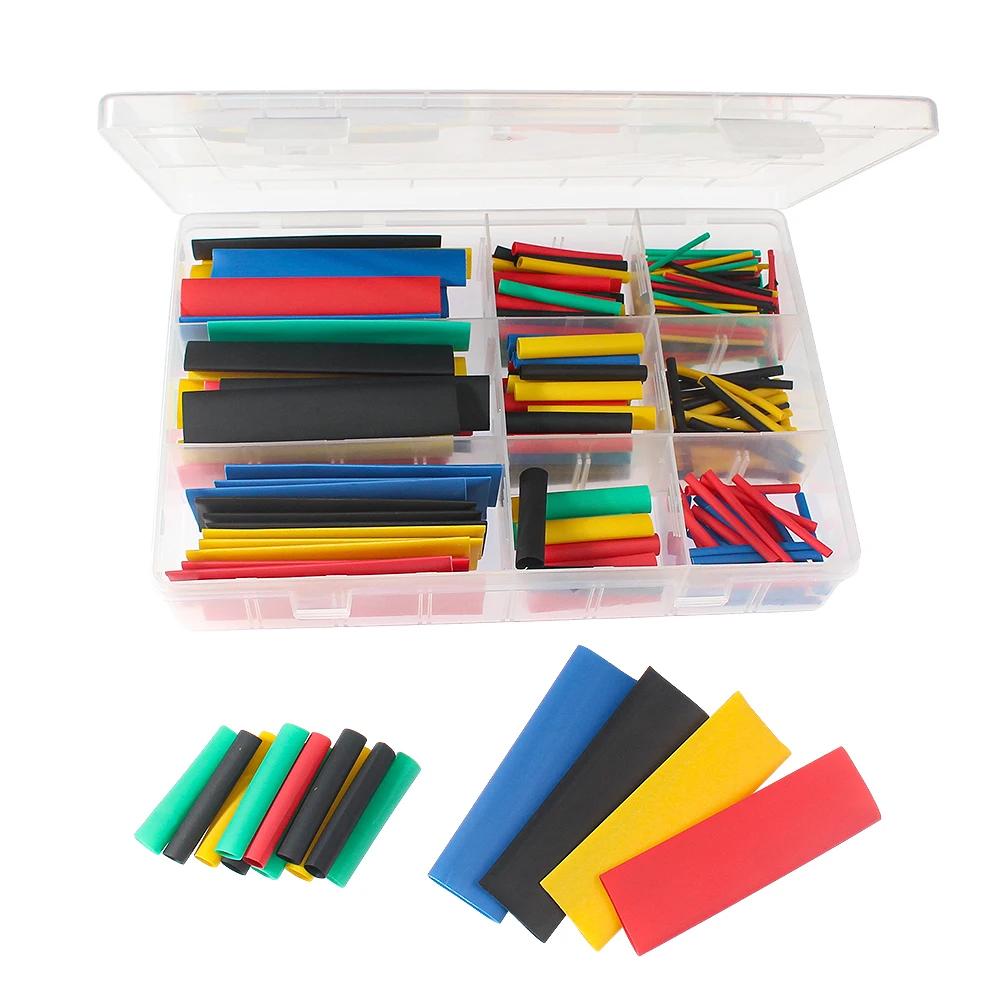 328PCS Thermoresistant Tubing Heat Shrink Tube Kit 2:1 Insulation Shrinking Tube Wire Cable Kit for Electrical Wiring and Repair
