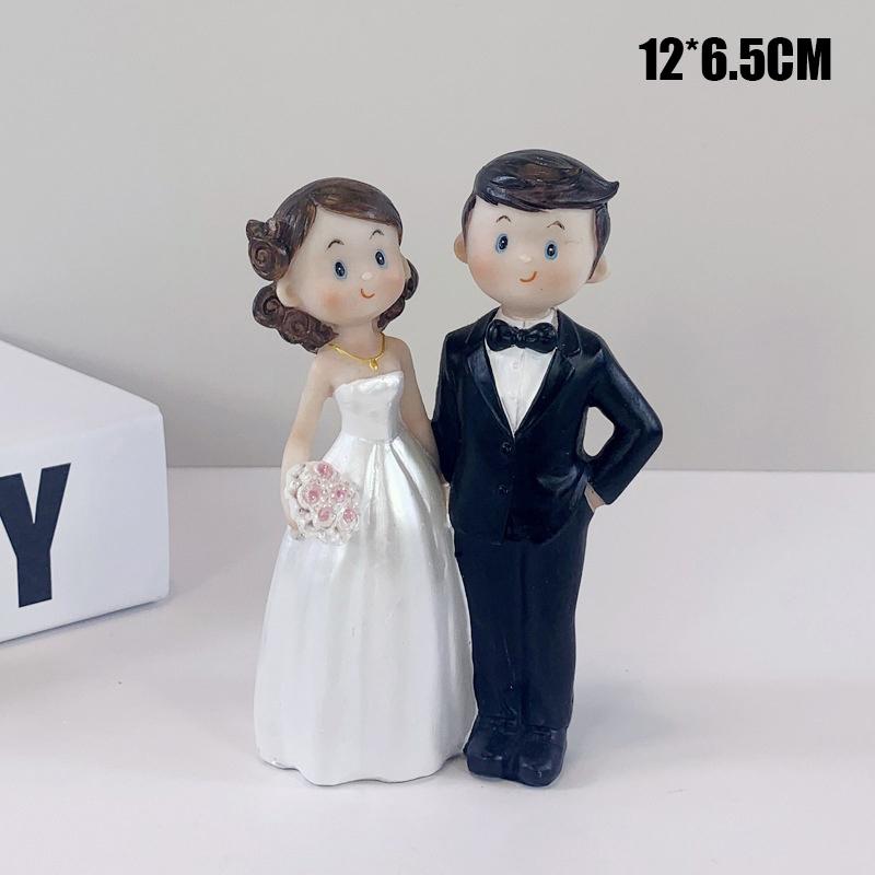Topper Elegant Tort Nuntă Mire & Mireasă - Decorațiune pentru Aniversare, Petrecere Burlăcițe, Petrecere de Logodnă