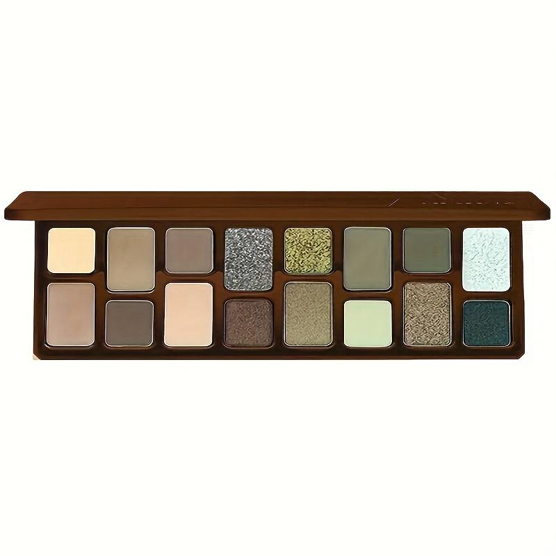 16-Farben Wasserdichte Lidschattenpalette Glitzernde und Matte Waldgrün bis Gelb Töne, Langanhaltendes Augen-Make-up Hochwertige Pigmentierung Lidschatten