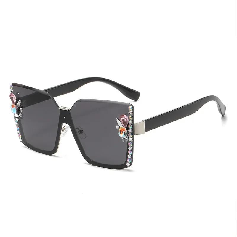 Women Fashion Gradient Color Sunglasses Unisex Vintage Square Outdoor Travel Uv400 Sun Glasses Ladies Luxury Diamond Cut Eyewear