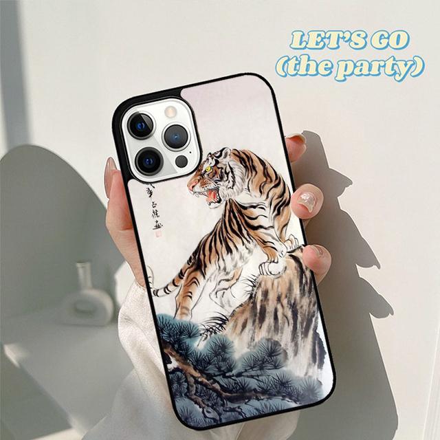 Autumu Japanese ukiyo e Art Panther Tiger Phone Case Cover for iPhone 16 15 12 mini 11 13 14 Pro Max SE2020 6 7 8 Plus Coque