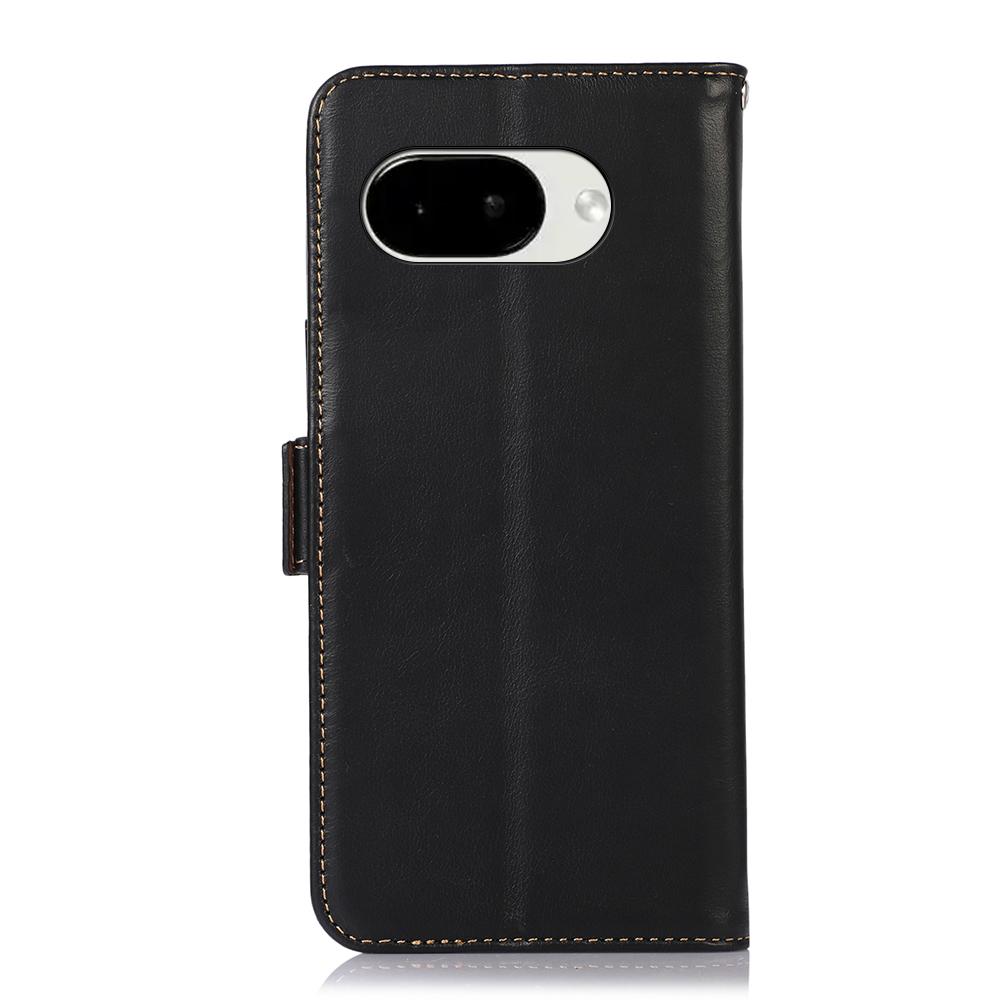 For Google Pixel 10a Case RFID Blocking Genuine Cow Leather Wallet Phone Cover