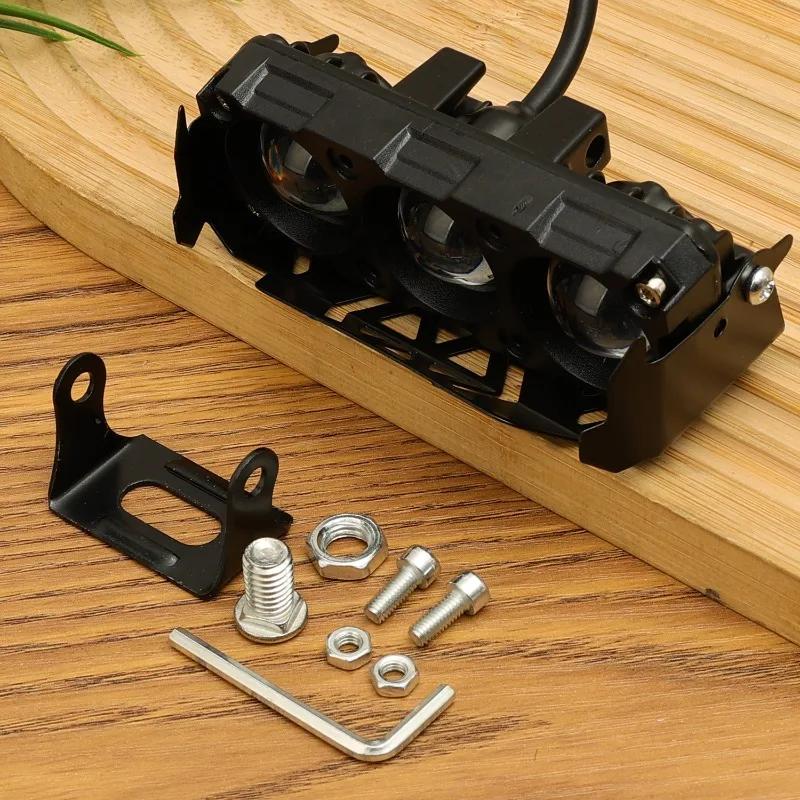 Motorcycle LED Spot Light Dual Color Hi/Low Beam Fog Lamps for Car Trucks SUV 12V 24V Mini Lens Headlight Driving Light