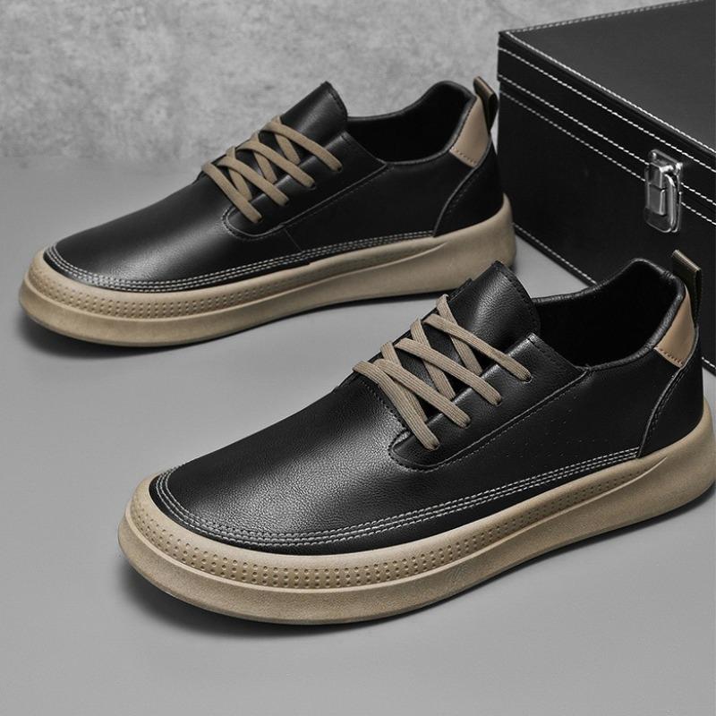 Fashion Shoes for Men High-quality Four-season Light Luxury Board Shoe Outdoor Men's Black Casual Leather Shoe Sneaker Zapatillas Hombre