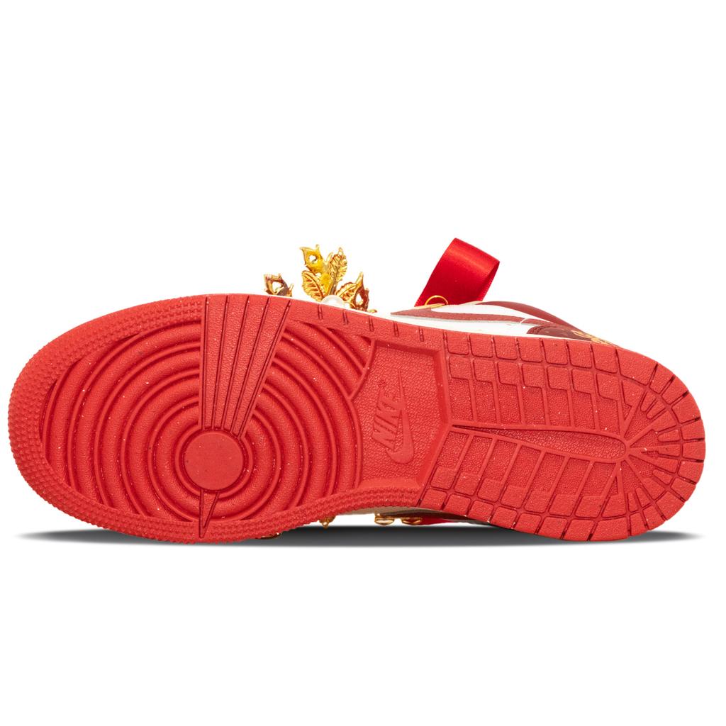 Jordan Air Jordan 1 Slip Resistant Abrasion Resistant Low Top Vintage Basketball Shoes Women's Red White FJ3465-160(Team1302-)