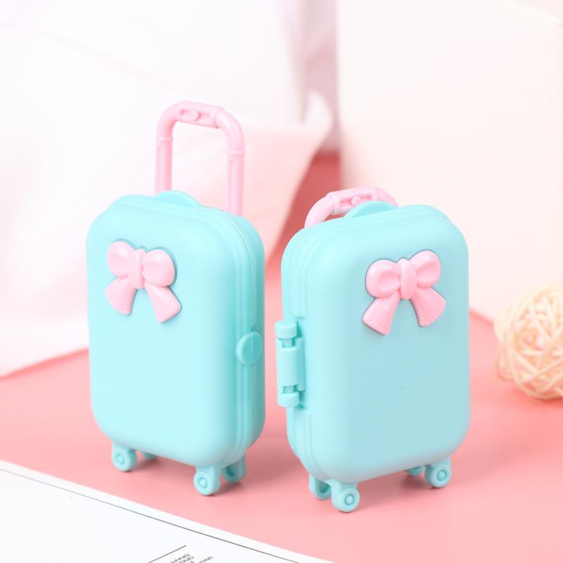5Pcs Dollhouse Miniature Suitcase Doll Luggage Handbag Model Decor