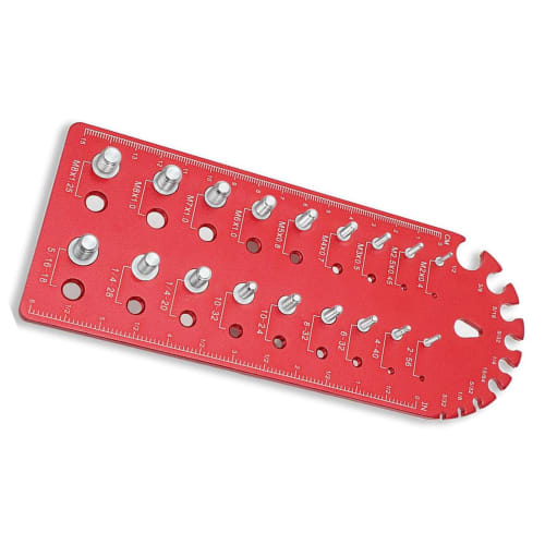 Nut and Bolt Thread Checker, Bolt Size and Thread Gauge, Aluminum Alloy Metric Thread Bolt Size and Thread Gauge, Wall-Mountable Bolt Thread Identific