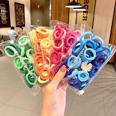 50 Colorful High-Elastic Rubber Hair Bands for Women: Small Korean Style Hair Rings