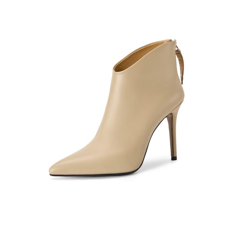 Fashion NEW Autumn Women Boots Genuine Leather Shoes for Women Pointed Toe Thin Heel Shoes Super High Heel Boots Daily Shoes Ankle Boots