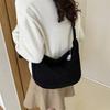 Chic Corduroy Shoulder Bag Casual Japanese Style Canvas Medium Crossbody