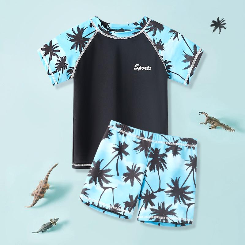 

Комплект купальников для мальчиков 2025: Солнцезащитный купальник и плавки 2XL: Height 105-120cm, Weight 18-22kg