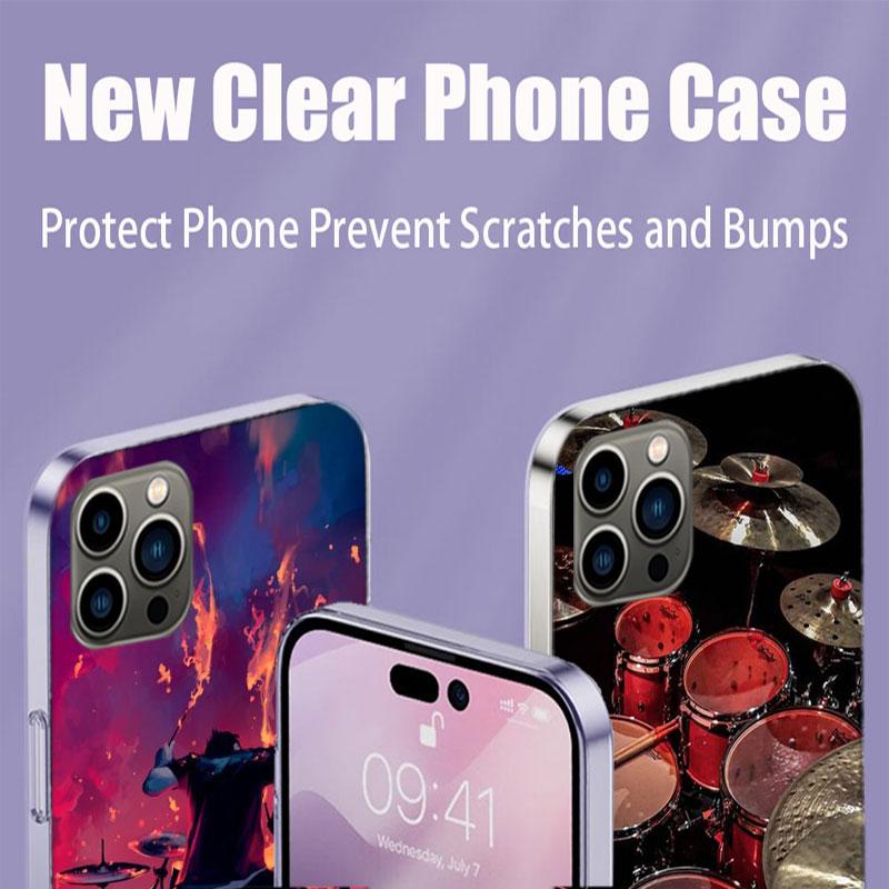 Musical Instrument Drum rock Phone Case For Apple Iphone 16E 16 17 Pro Max Air 15 Pro 14 Plus 12 13 Mini Cover Cute Fund