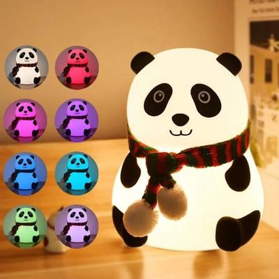 Rechargeable Touch Sensor Night Lights Cute Panda Silicone Lamp LED Dimming Lamp Bedside Decor Kids Night Light Birthday Gift