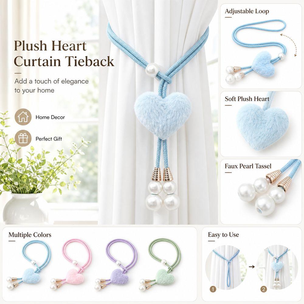 Faux Pearl Tassel Curtain Holdback Rope Drapery Tieback Cute Window Curtain Tie  Home Decor