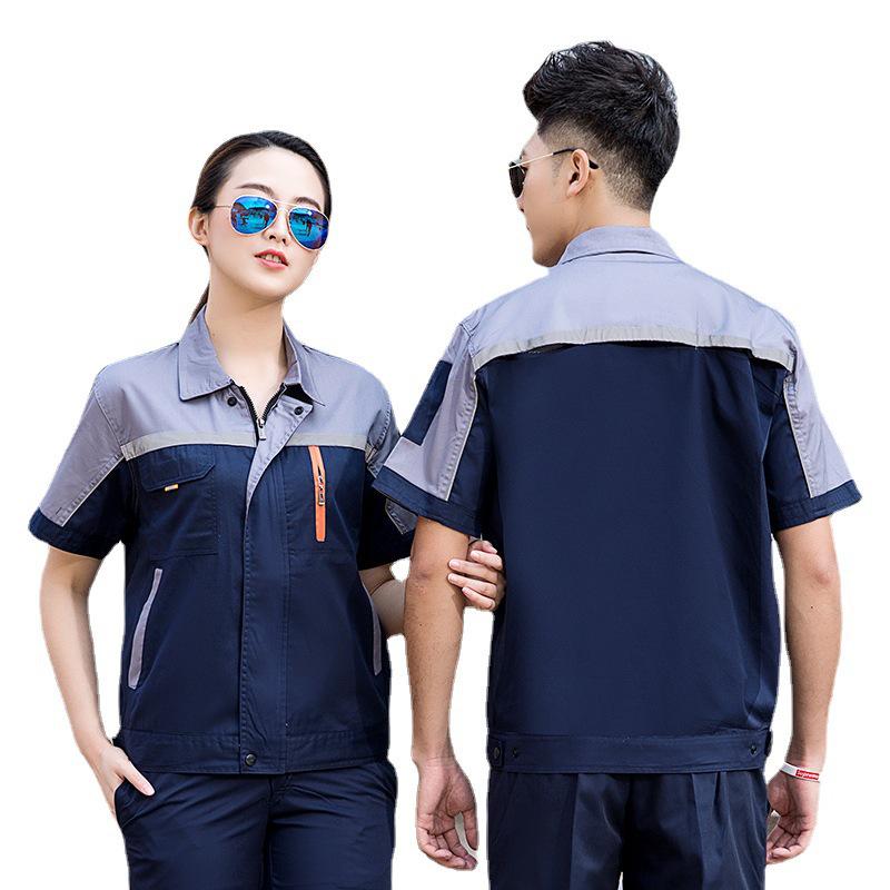 Breathable Short Sleeve Workshop Uniform Set for Auto Repair