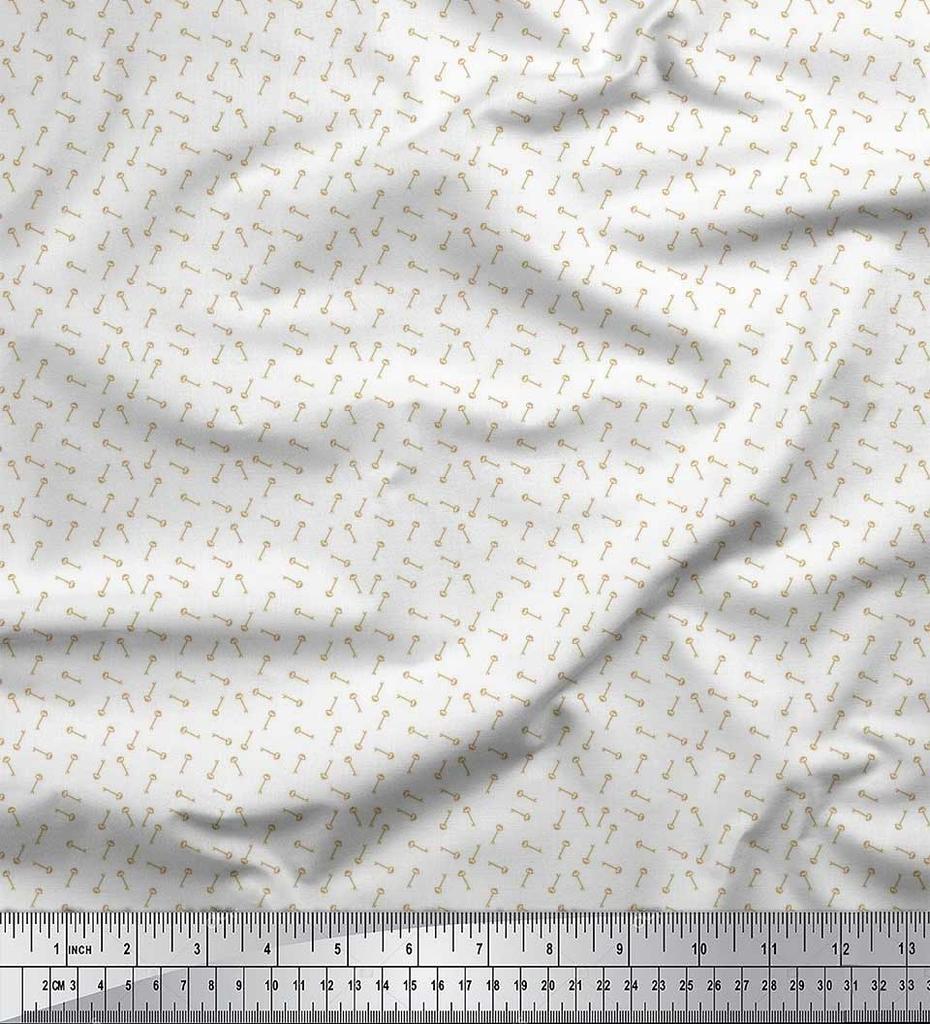 Soimoi Japan Crepe Satin Fabric Key Shirting Fabric Prints By Metre 42 Inch