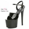 Fashion Shoes for Women 17CM High Heeled Sandals Open Toe Shoes Summer Buckle Strap Platform Party Club Striper Shoes Female Stiletto