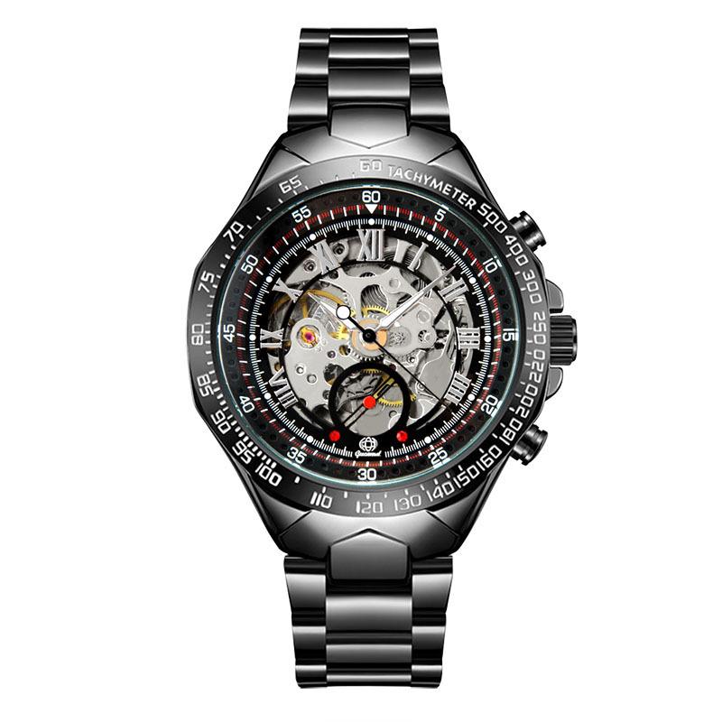 Top Brand New Fashion Business Mechanical Men's Watch Hollow Automatic Men's Mechanical Waterproof Watch