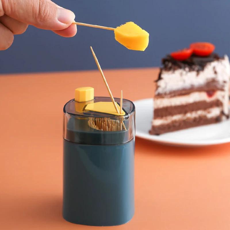 Press Type Toothpick Holder Container Automatic Pops Up Toothpick Dispenser Creative Toothpick Storage Box For Home Dining Room