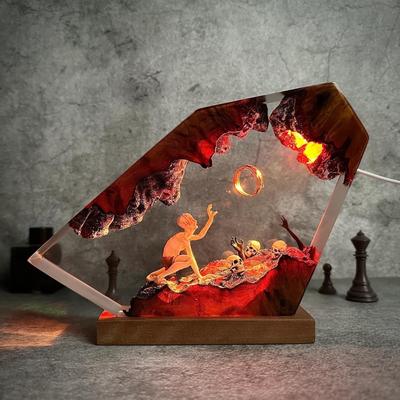 Anillo de Poder de Gollum Resina Luz Oscura Señor Anillo Mundo de Fantasía Luz Nocturna Regalo de Halloween
