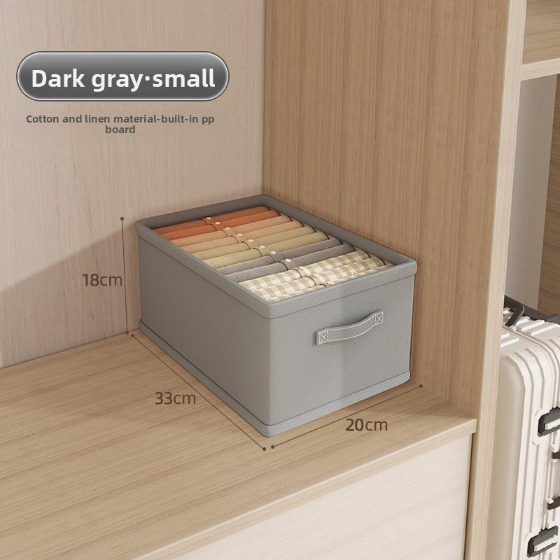 Clothing Storage Box With Foldable Cotton Linen Material For Bedroom Closet Organization