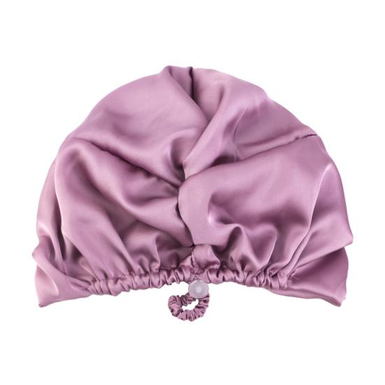 Hair Care Hat Adjustable Telescopic Double Layer Satin Shower Cap Knotted Design Waterproof Hair Bonnet