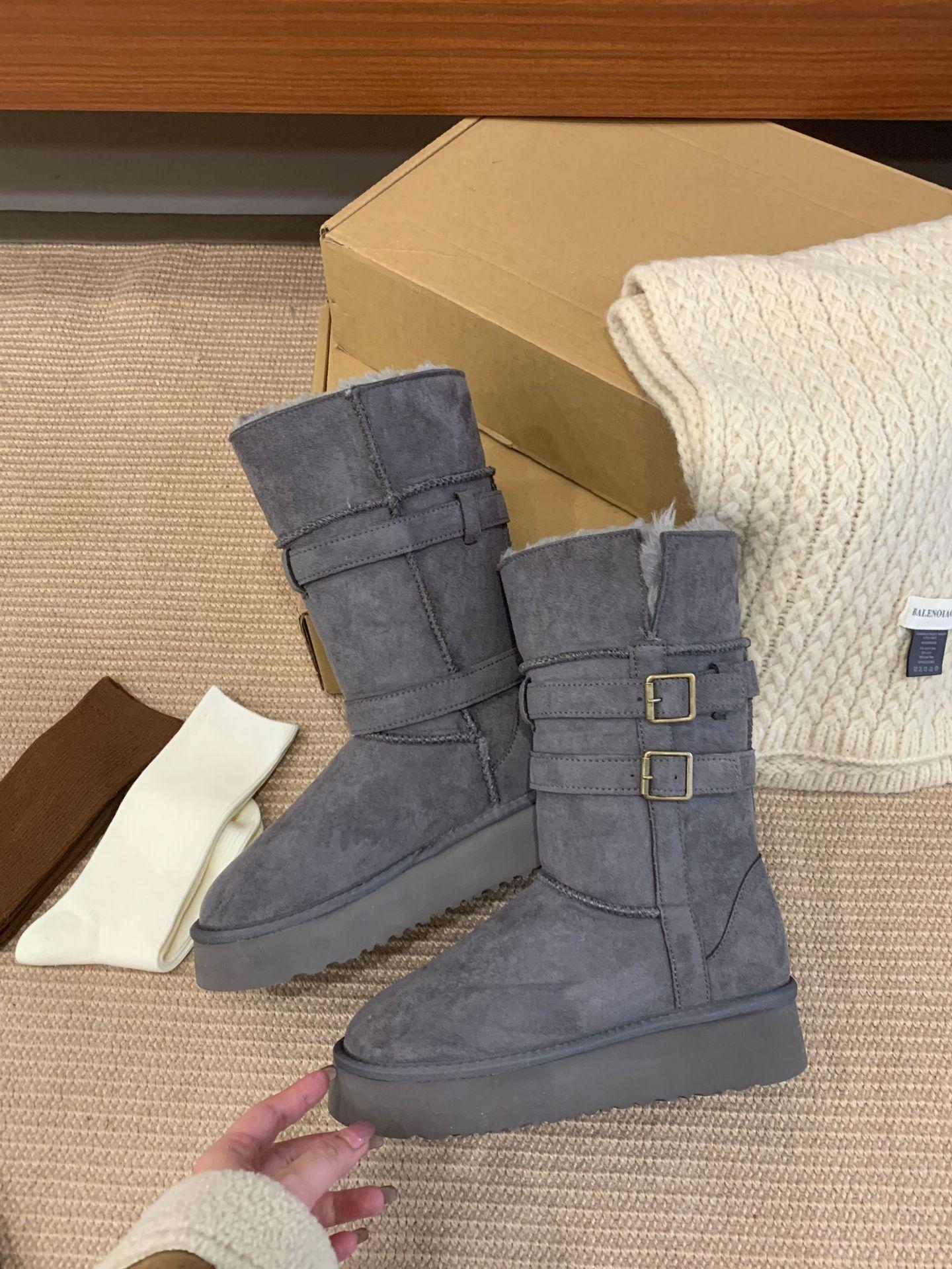 

Thick-soled heightening fur integrated snow boots women s 2025 winter new fashion Mao Mao shoes thickened warm sleeve cotton shoes 40