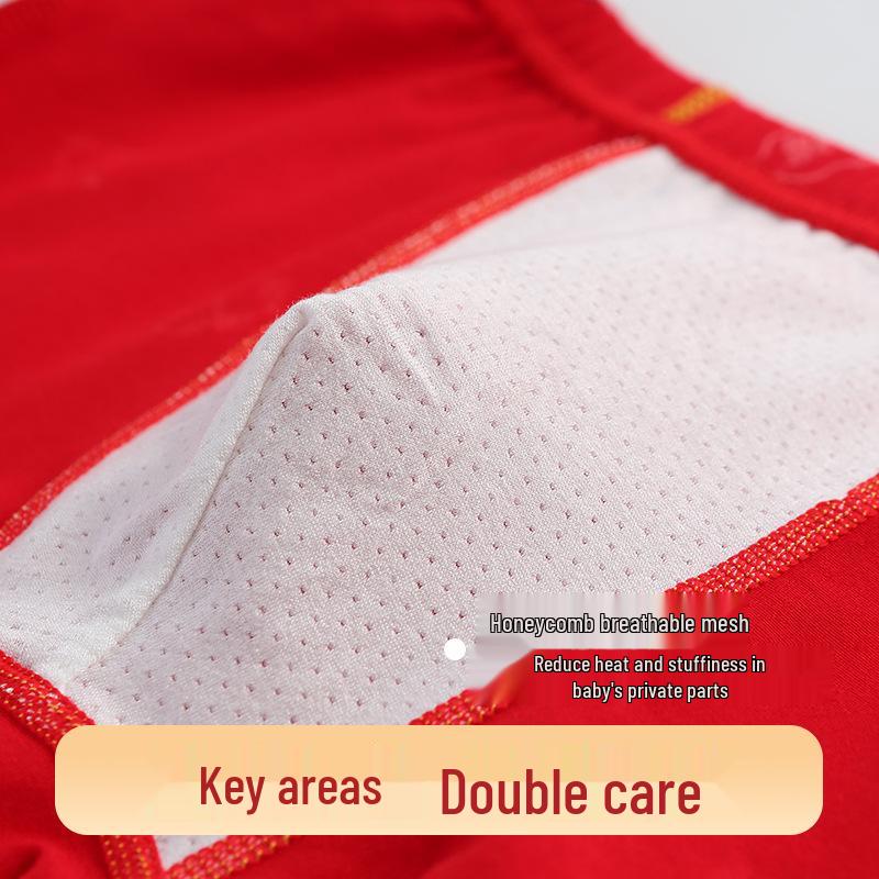 Baumwoll-Boxershorts für Jungen - Rotes Sternzeichen-Design