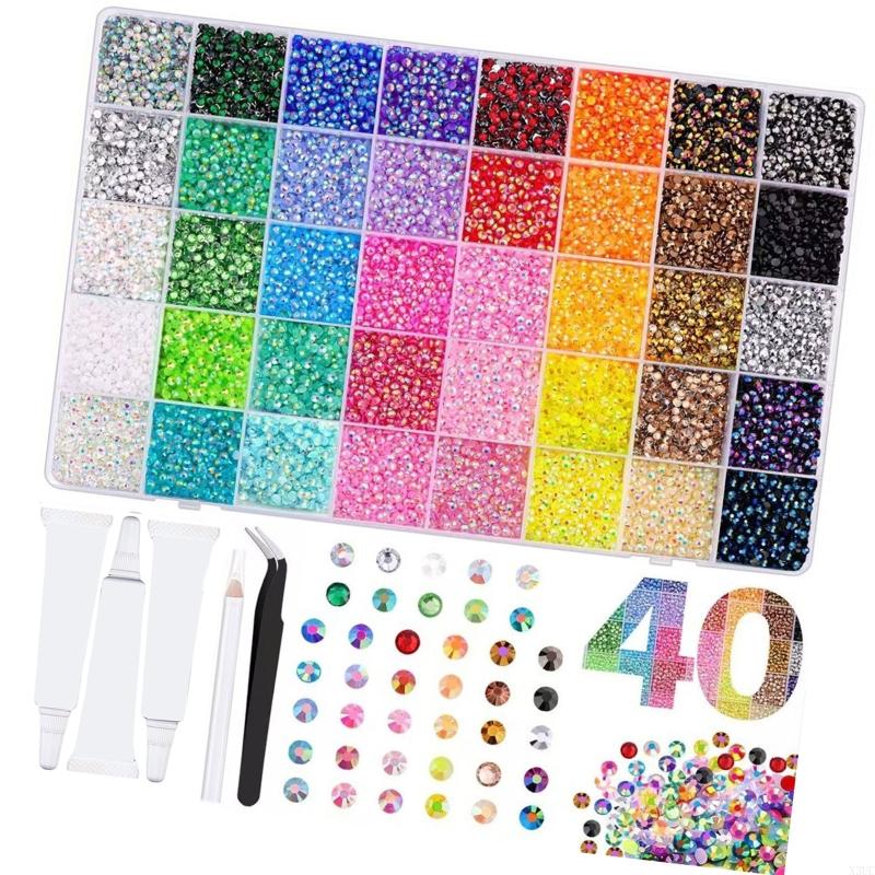 Assorted Size Resin Rhinestones Multicolor AB Rhinestones For Clothing Embellishment Face Makeup and Handmade Craft X3UC