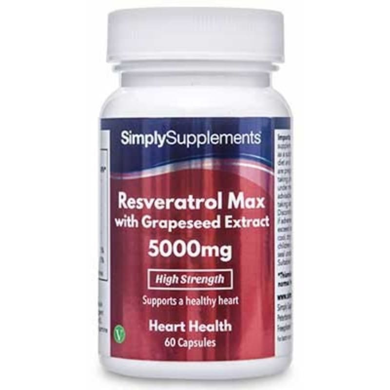 

SimplySupplements Resveratrol Max with Grapeseed Oil Extract 5000 mg, 60 Capsules