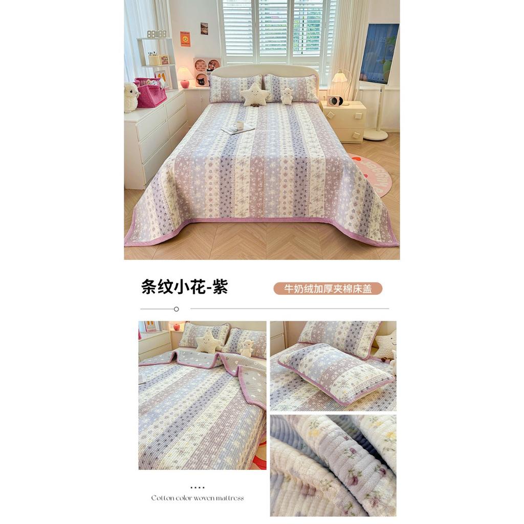 Thickened Milk Velvet Bed Cover for Autumn and Winter, Warm Cotton Bed Sheet with Velvet Mattress, Tatami Bedding