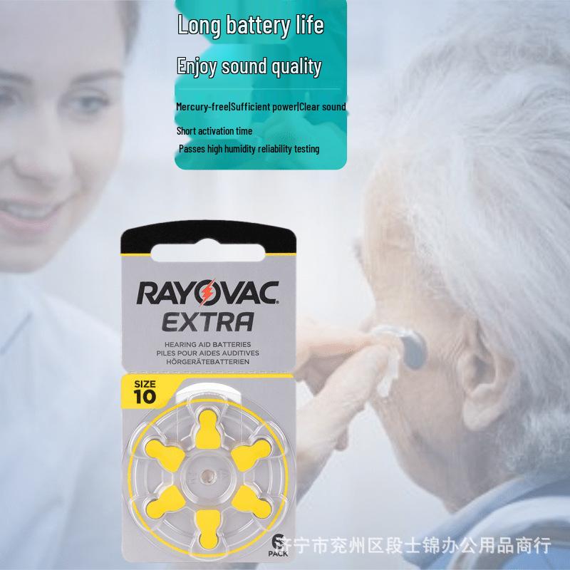 Rayovac EXTRA PR70 A10 Zinc Air Button Cell Hearing Aid Battery, 1.4V