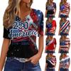 Women's T Shirt Tee Print Button Short Sleeve Daily Weekend Fashion Basic V- Neck Regular Top