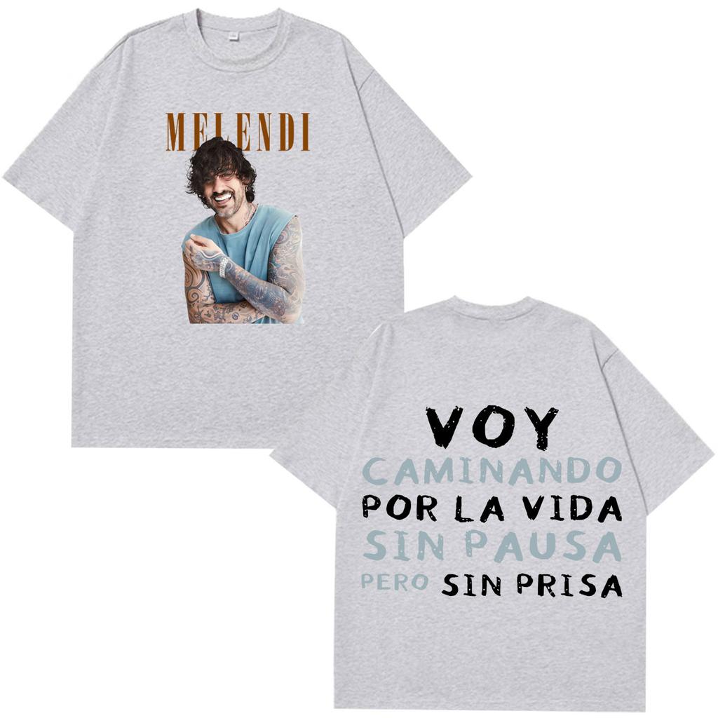 Rapper Melendi Tour 2026 Print Tshirt Unisex Unisex Fashion Tshirt Short Sleeve Casual Summer 100 Cotton Oversized Loose T Shirts