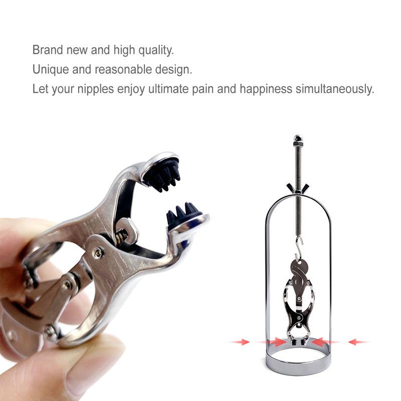 Stainless Steel Nipple Clamps with Chain Adult Sex Toys for Men Women SM Play Erotic Stimulation Pair