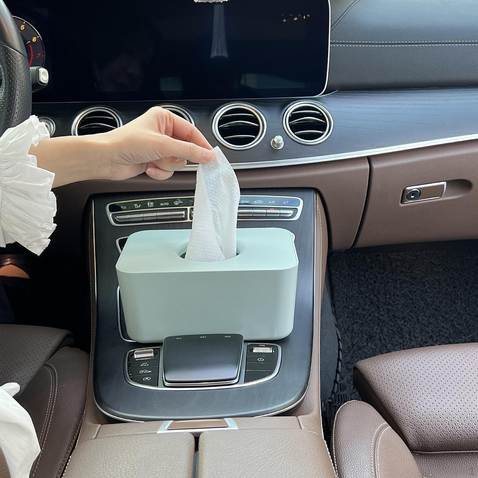 

Container Facial Tissues Dispenser Portable Elegant Tissue Box Holder Napkin Case for Dresser Home коричневий