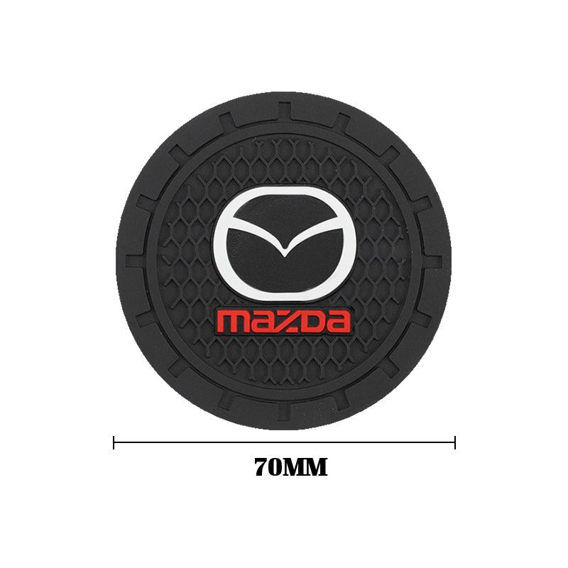 2Pcs Car Water Cup Mat Rubber Anti Noise Coaster For Mazda 2 3 6 5 Atenza CX3 CX5 MX5 CX7 Axela CX30 CX90 CX60 CX50 MX30 CX9 RX8