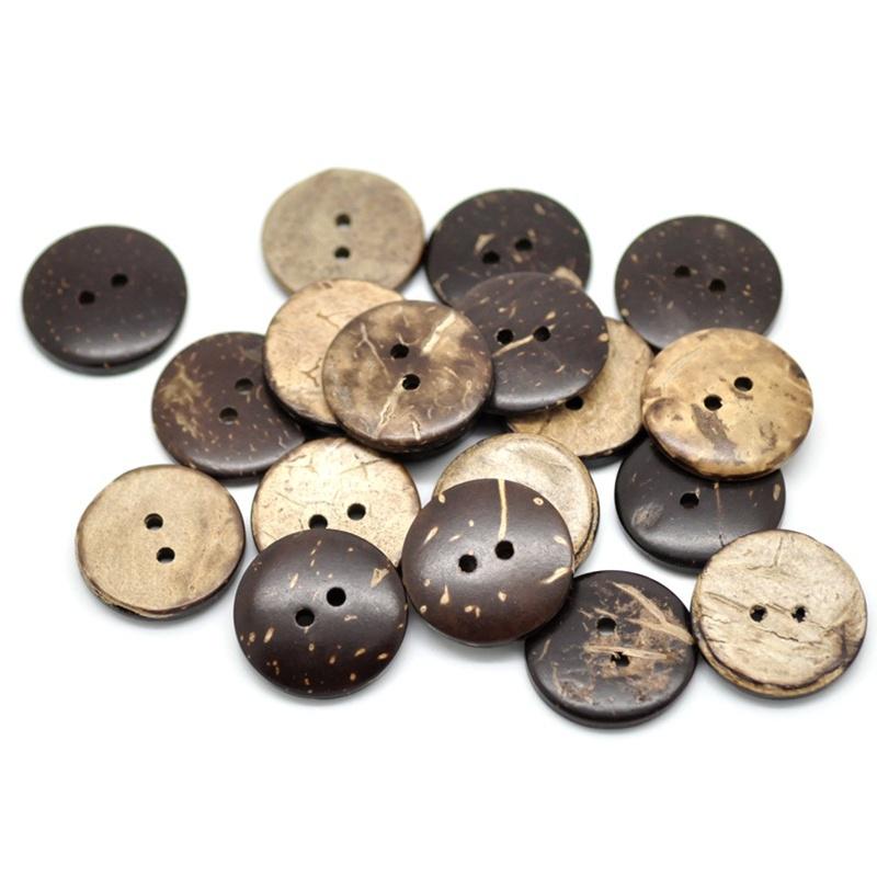 50pcs Lot 18mm Brown Coconut Shell-4 Holes-Buttons Sewing Scrapbooking Diy Clothing Accessories