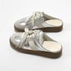 Silver Baotou Half Slippers Women's Summer Wear One Pedal Lazy Little White Casual Flat Sandals
