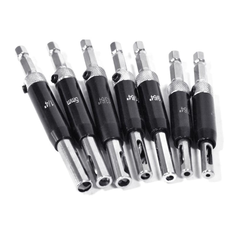 Self Centering Drill Bit set Includes Hex Key & Spare Bits Comprehensive Drill Bit Assortment for Cabinet & Door Hinges