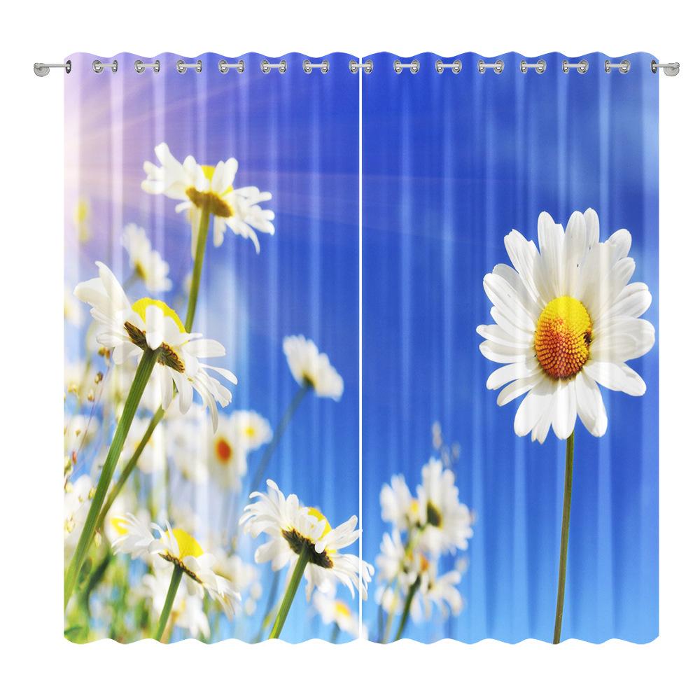 Daisy Curtain Cloth Bedroom Living Room Balcony Blackout Curtain Office Hotel Insulation Curtain