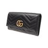 Gucci GG Marmont Lange Geldbörse Mit Goldenem Logo Gestepptes Leder Damen Geldbörse Schwarz 443436-DTD1T-1000