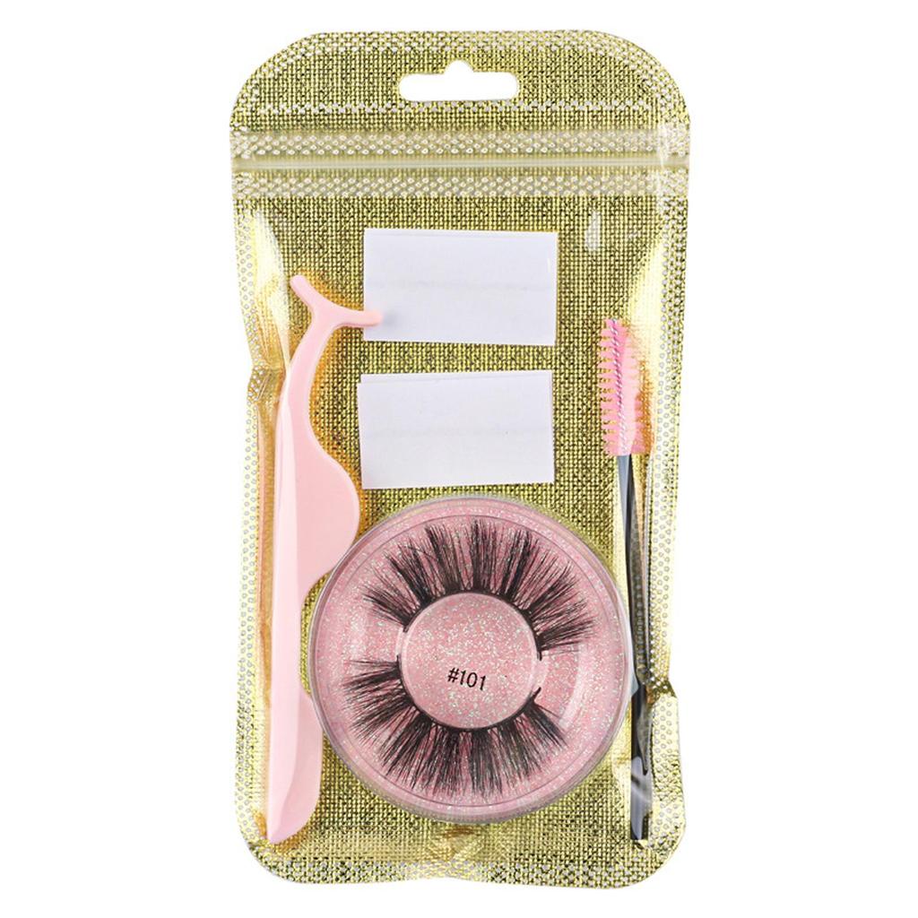 1 Conjunto Cílios Postiços Naturais Wispy Feitos à Mão 3D Mink Autoadesivos Cola Maquiagem Cílios Sem Cola E4M9